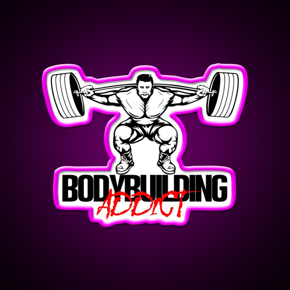 Bodybuilding Addict 10 Black Gym Fitness Led Neon Sign Rgb Color