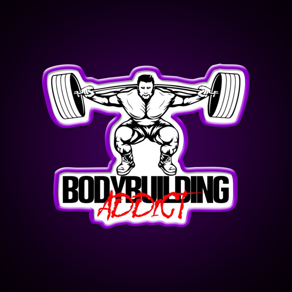 Bodybuilding Addict 10 Black Gym Fitness Led Neon Sign Rgb Color