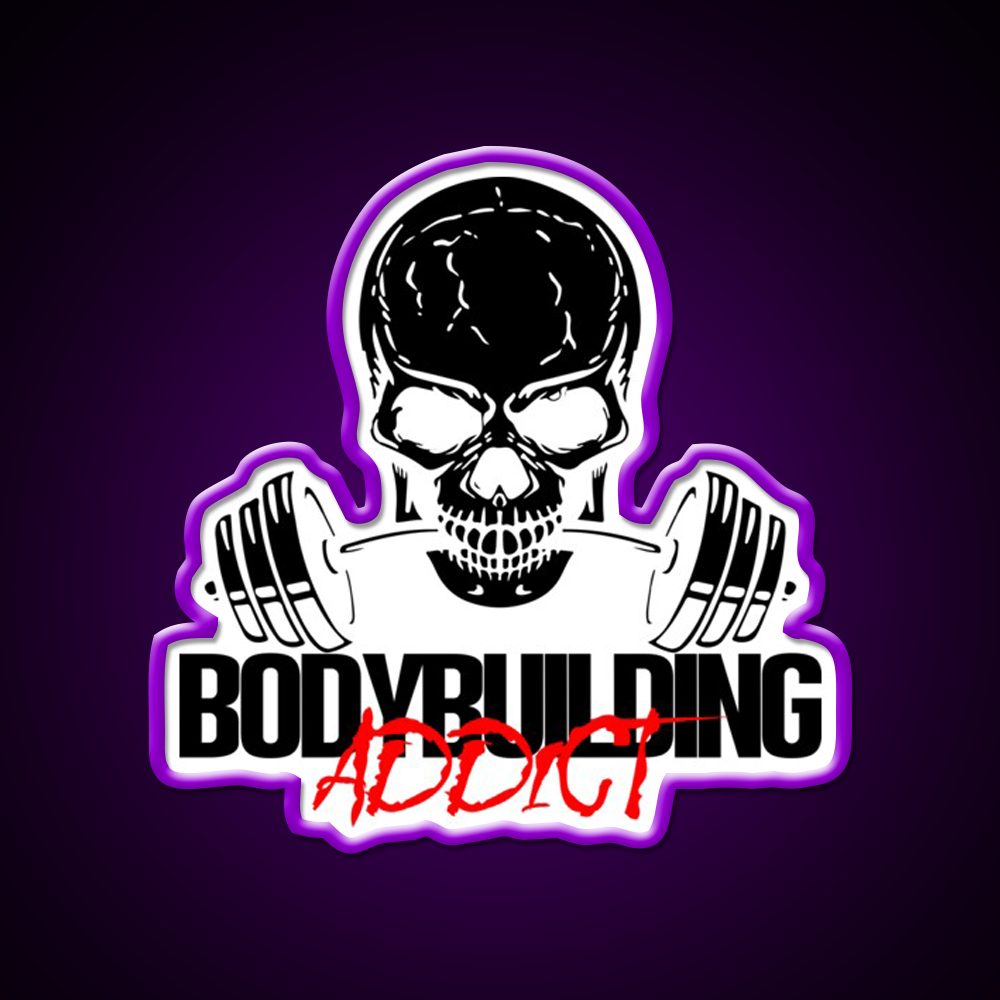 Bodybuilding Addict 11 Black Gym Fitness Led Neon Sign Rgb Color