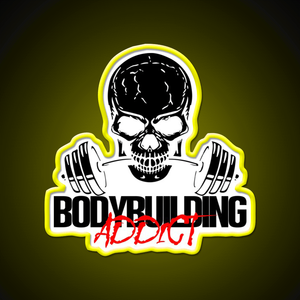 Bodybuilding Addict 11 Black Gym Fitness Led Neon Sign Rgb Color