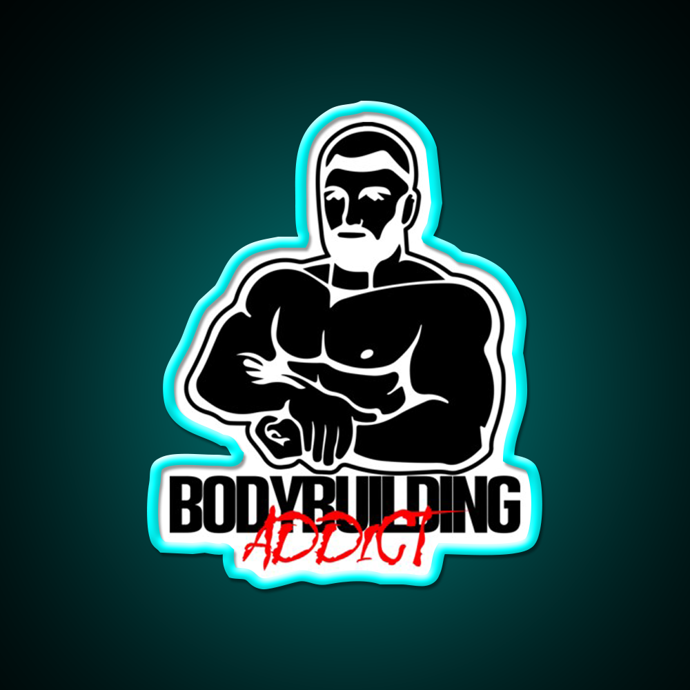 Bodybuilding Addict 12 Black Gym Fitness Led Neon Sign Rgb Color