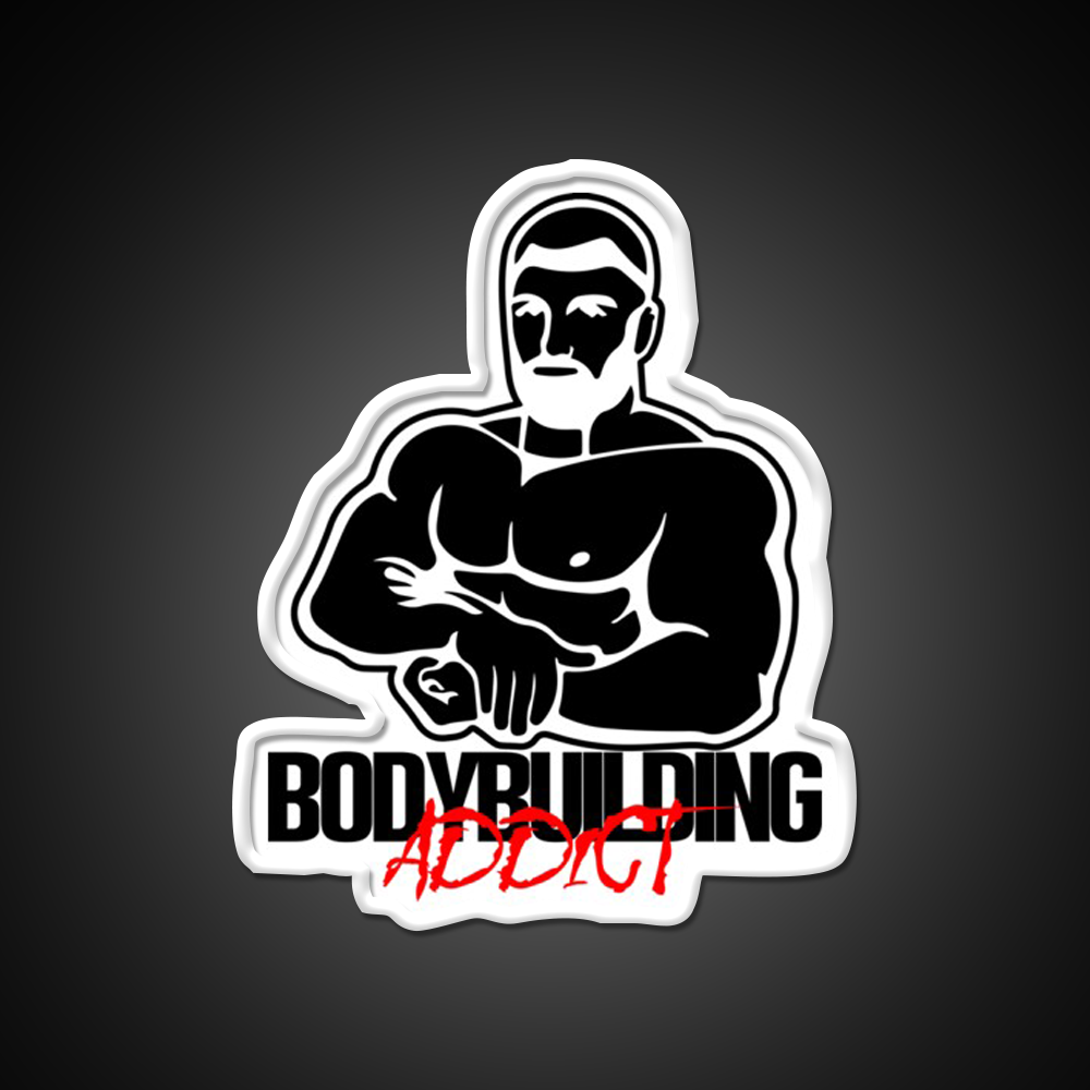 Bodybuilding Addict 12 Black Gym Fitness Led Neon Sign Rgb Color