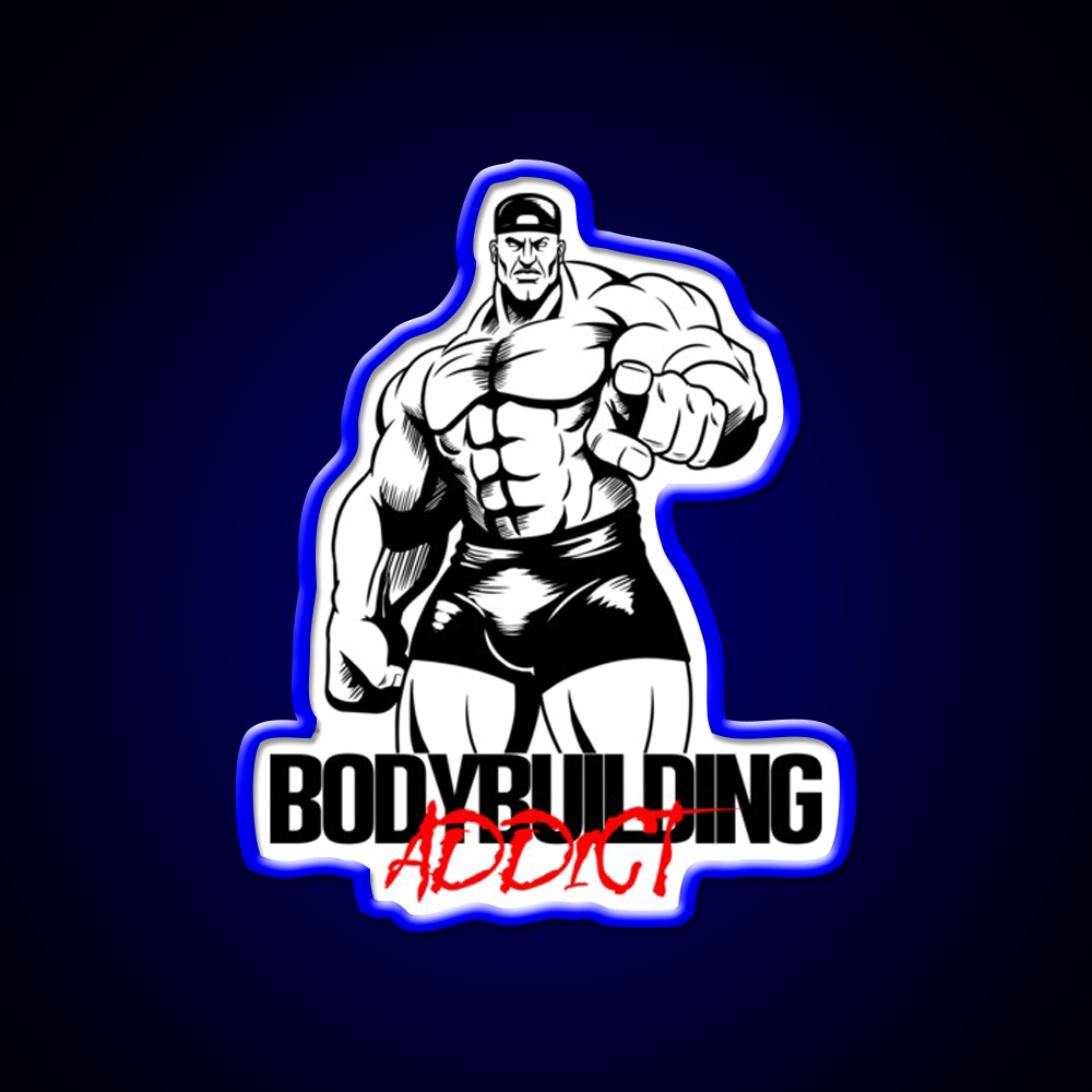 Bodybuilding Addict 13 Black Gym Fitness Led Neon Sign Rgb Color