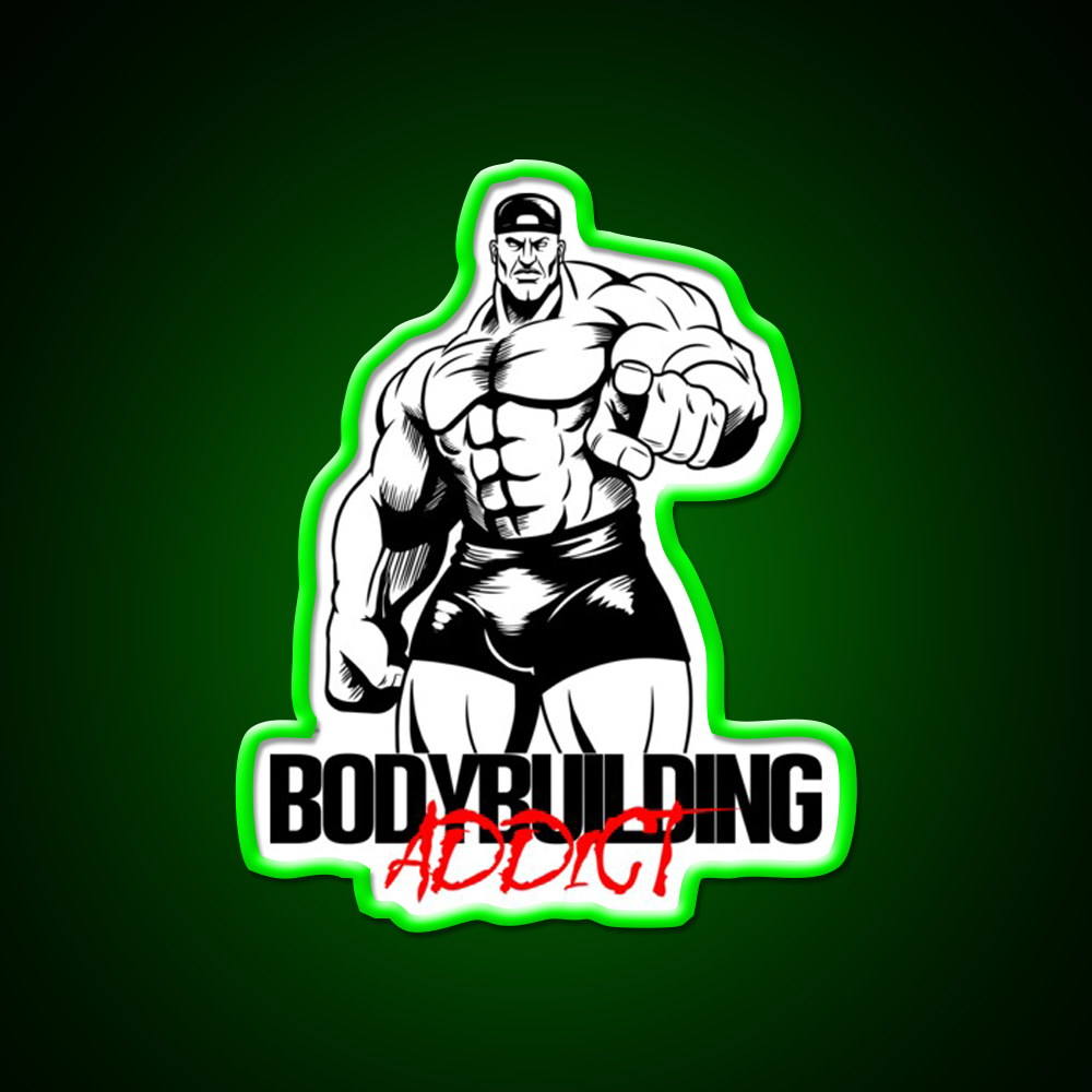 Bodybuilding Addict 13 Black Gym Fitness Led Neon Sign Rgb Color
