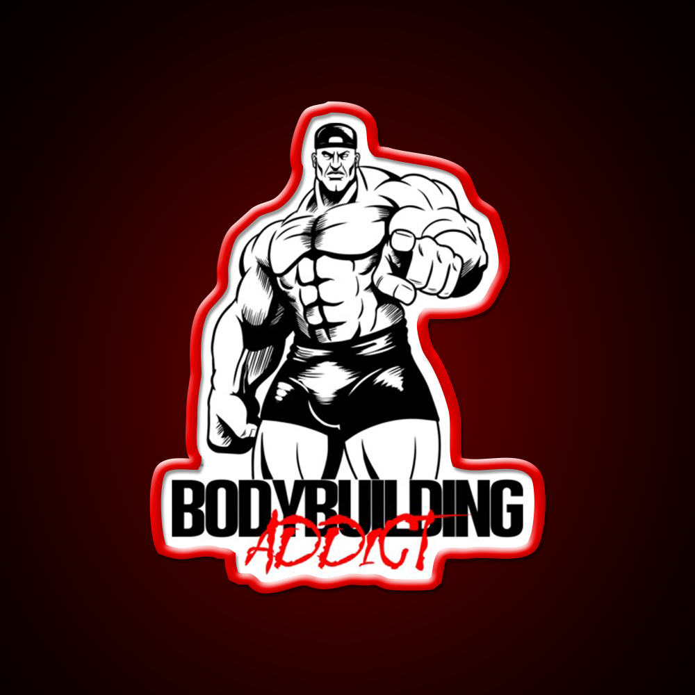 Bodybuilding Addict 13 Black Gym Fitness Led Neon Sign Rgb Color