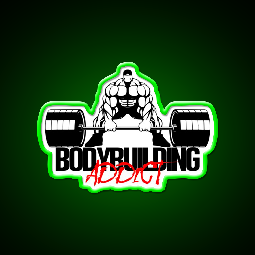 Bodybuilding Addict 14 Black Gym Fitness Led Neon Sign Rgb Color