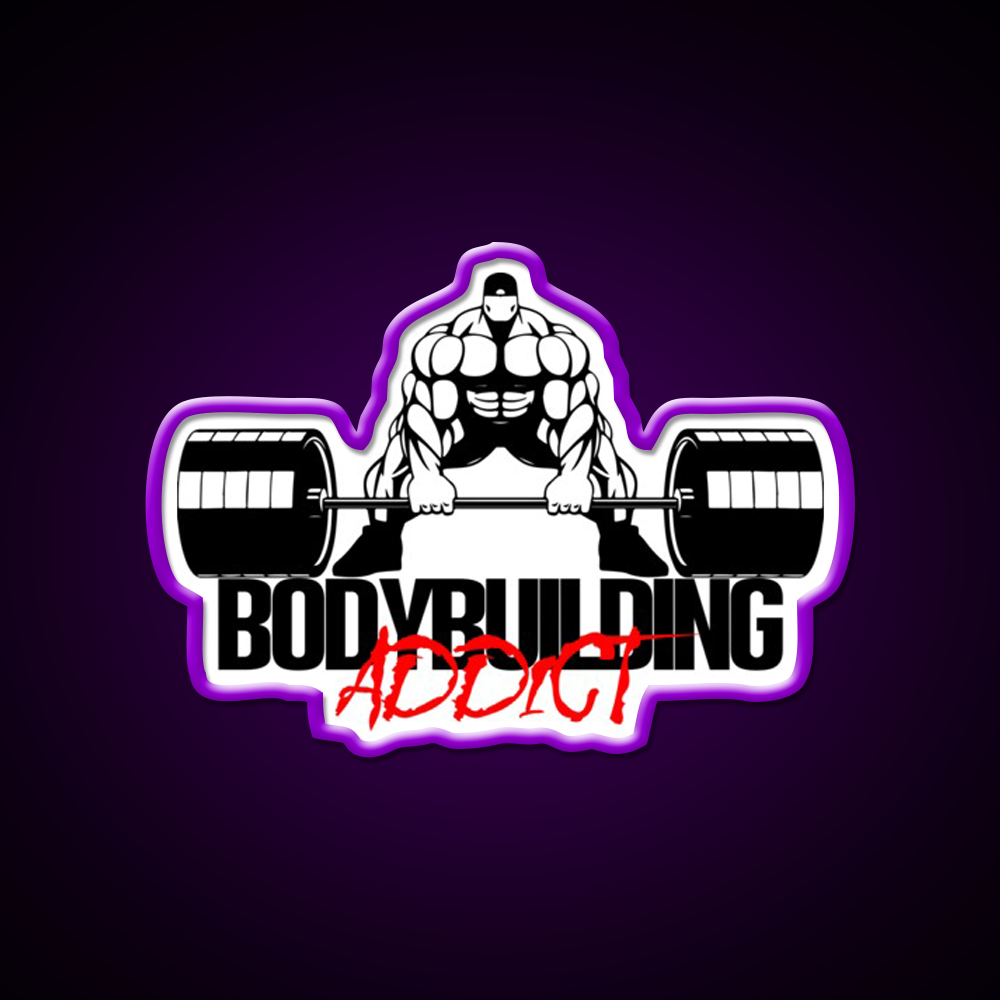 Bodybuilding Addict 14 Black Gym Fitness Led Neon Sign Rgb Color