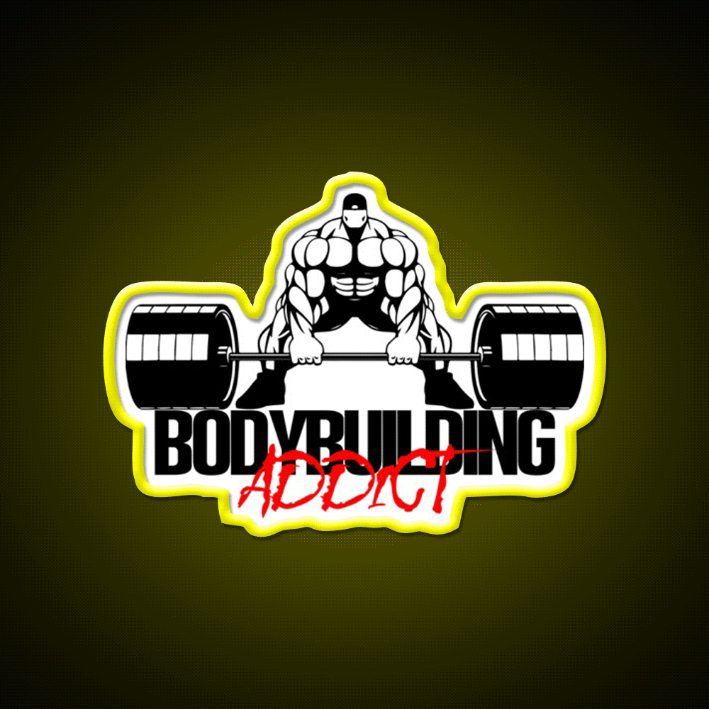 Bodybuilding Addict 14 Black Gym Fitness Led Neon Sign Rgb Color