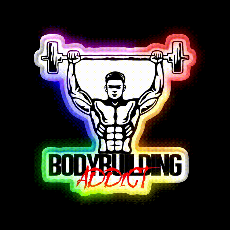 Bodybuilding Addict 15 Black Gym Fitness Led Neon Sign Rgb Color