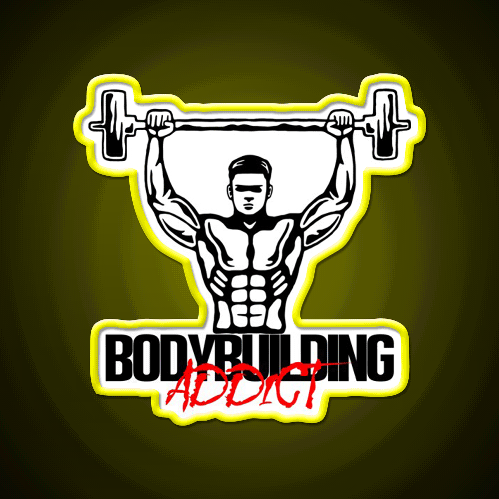 Bodybuilding Addict 15 Black Gym Fitness Led Neon Sign Rgb Color