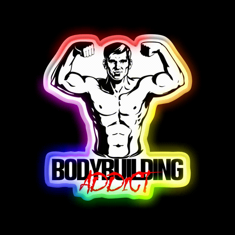 Bodybuilding Addict 4 Black Gym Fitness Led Neon Sign Rgb Color