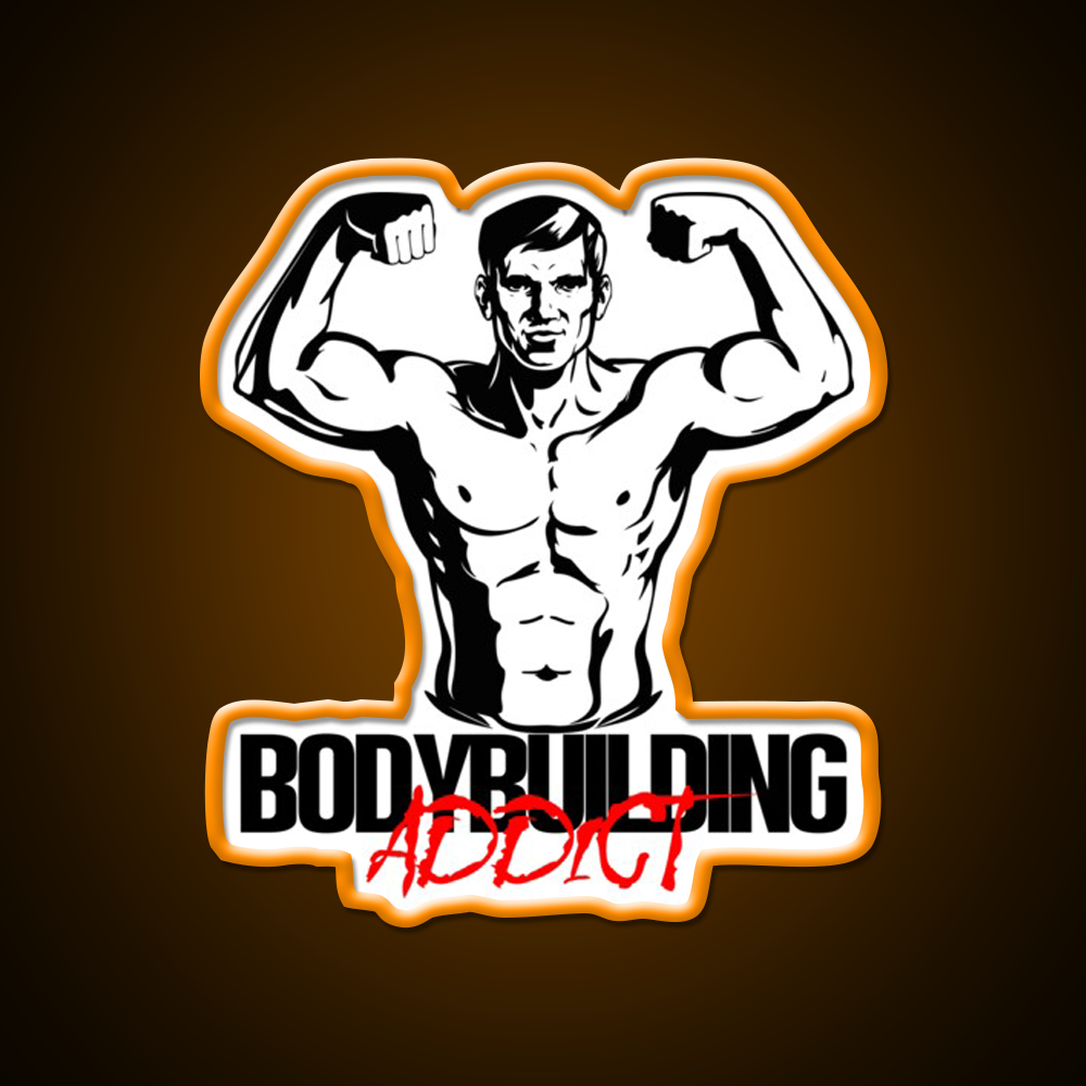 Bodybuilding Addict 4 Black Gym Fitness Led Neon Sign Rgb Color