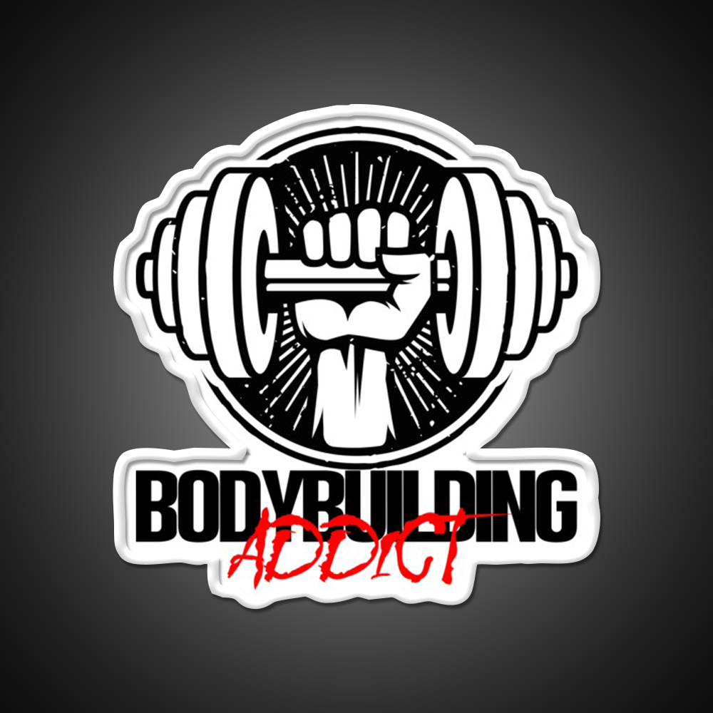 Bodybuilding Addict 6 Black Gym Fitness Led Neon Sign Rgb Color