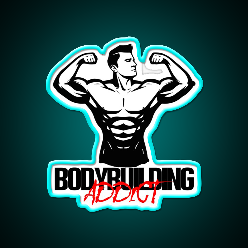 Bodybuilding Addict 7 Black Gym Fitness Led Neon Sign Rgb Color