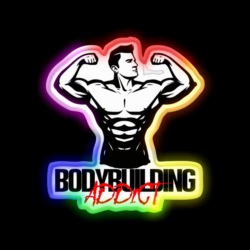 Bodybuilding Addict 7 Black Gym Fitness Led Neon Sign Rgb Color