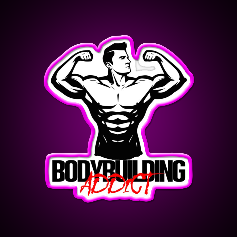 Bodybuilding Addict 7 Black Gym Fitness Led Neon Sign Rgb Color