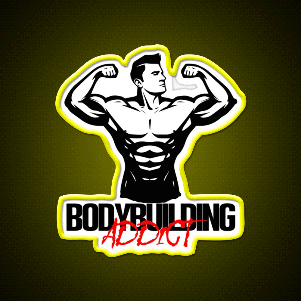 Bodybuilding Addict 7 Black Gym Fitness Led Neon Sign Rgb Color