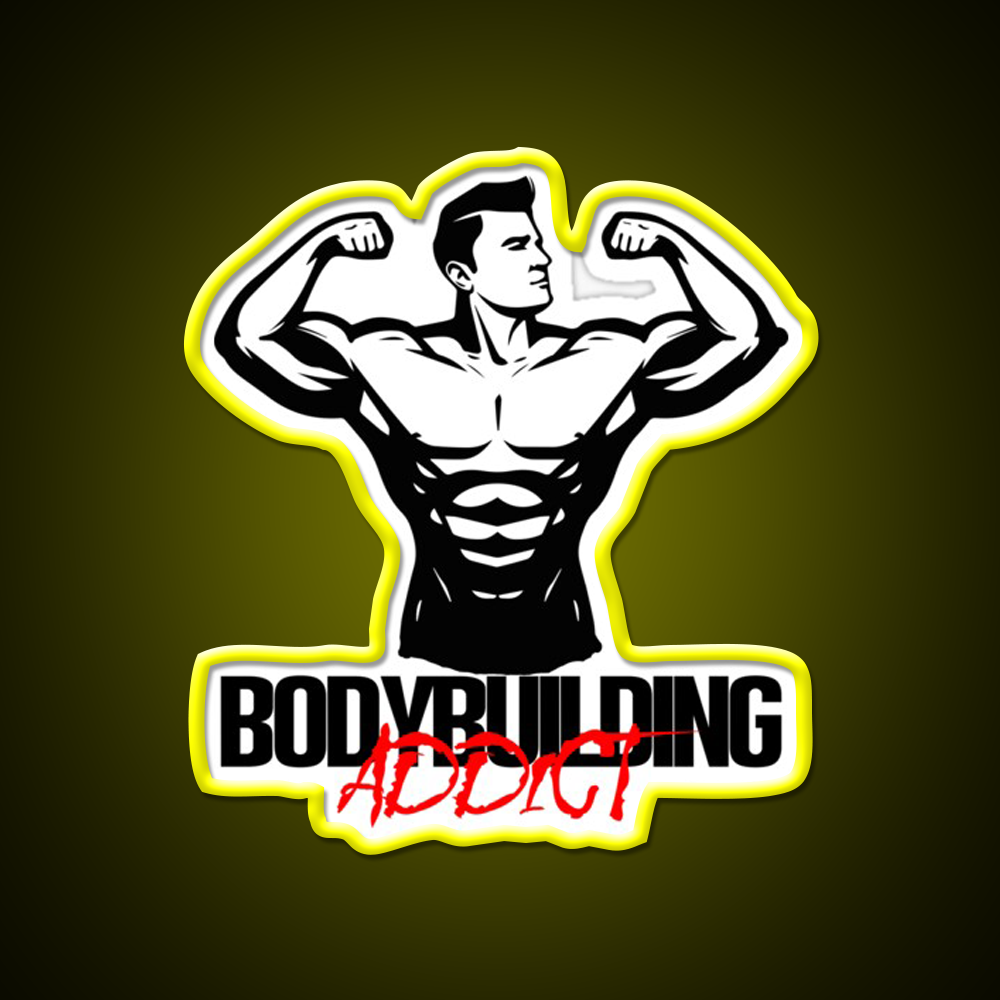 Bodybuilding Addict 7 Black Gym Fitness Led Neon Sign Rgb Color