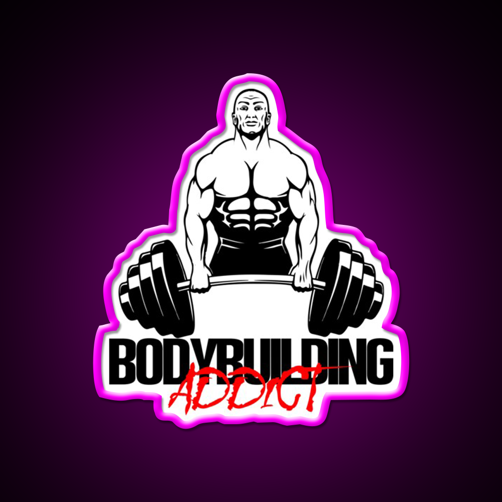 Bodybuilding Addict 8 Black Gym Fitness Led Neon Sign Rgb Color
