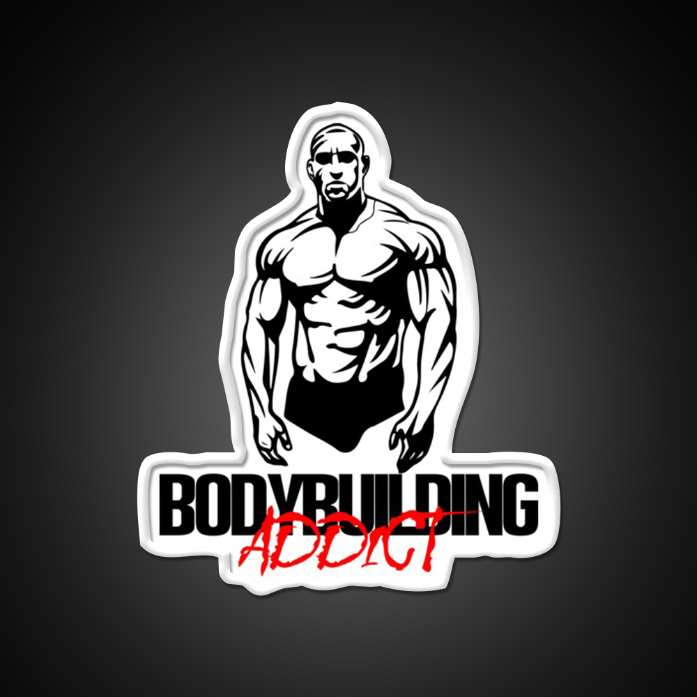 Bodybuilding Addict 9 Black Gym Fitness Led Neon Sign Rgb Color