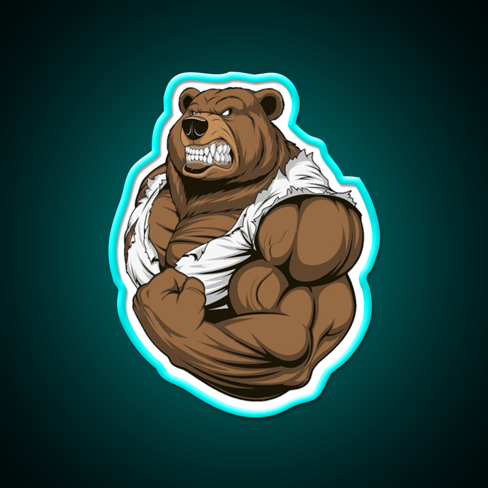 Bodybuilding Bear Gym Fitness Led Neon Sign Rgb Color