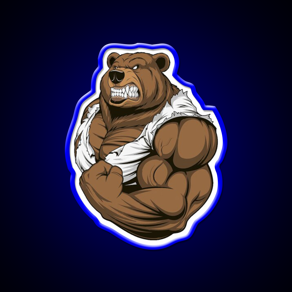 Bodybuilding Bear Gym Fitness Led Neon Sign Rgb Color