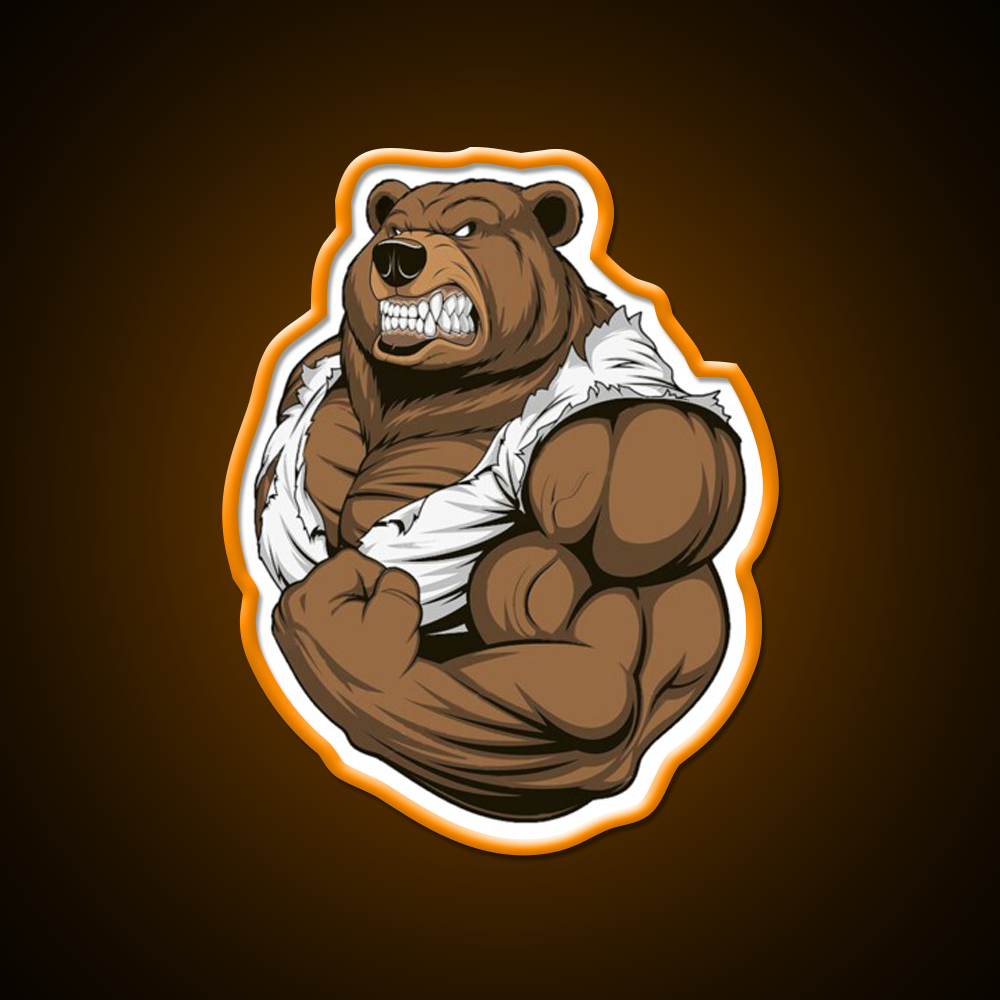 Bodybuilding Bear Gym Fitness Led Neon Sign Rgb Color