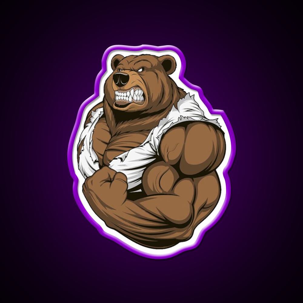 Bodybuilding Bear Gym Fitness Led Neon Sign Rgb Color