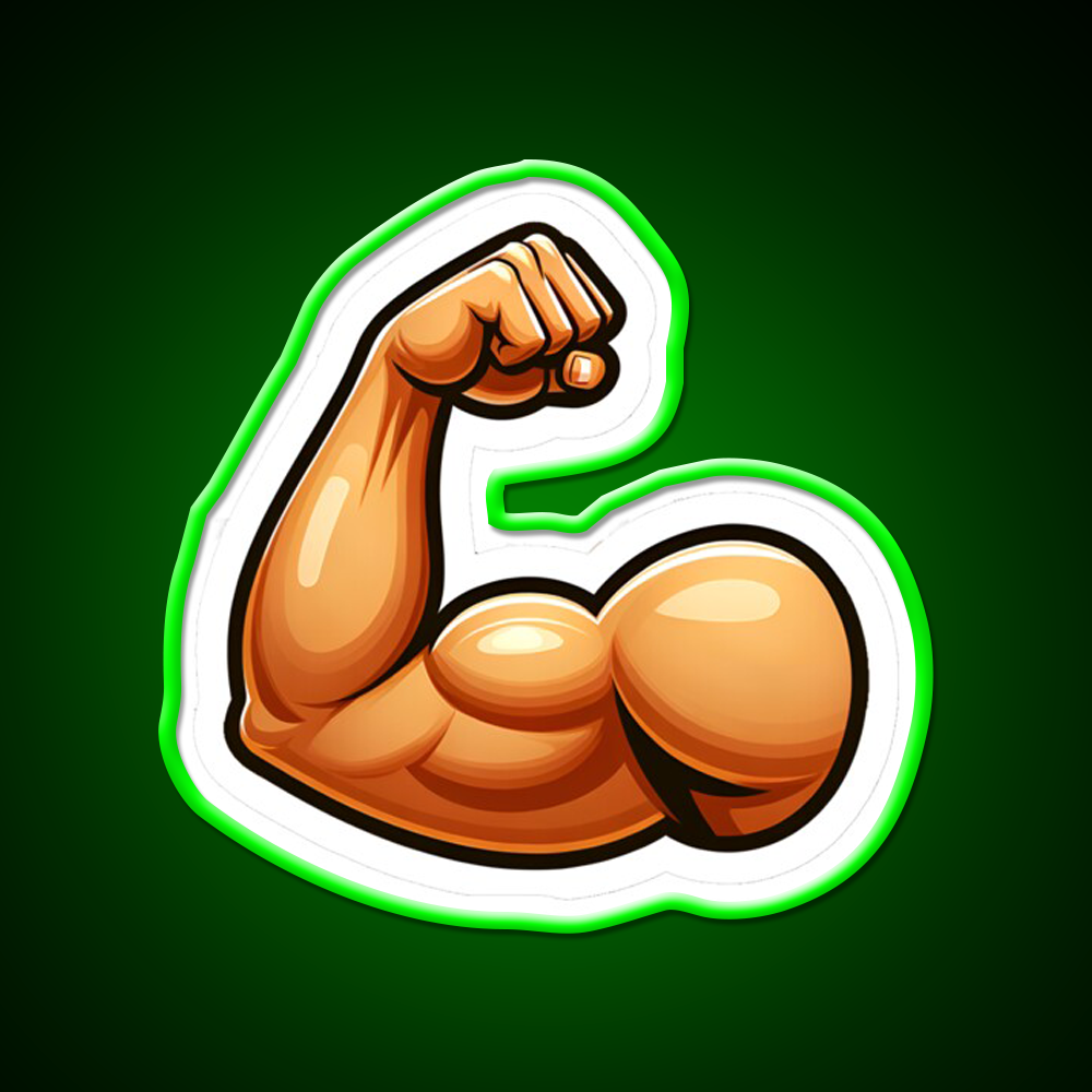 Bodybuilding Bicep Emoji Gym Fitness Led Neon Sign Rgb Color
