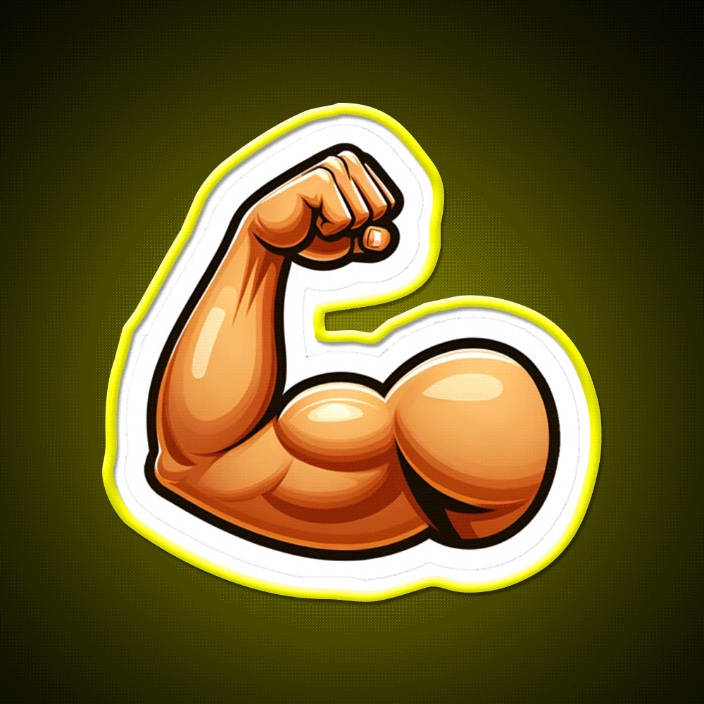 Bodybuilding Bicep Emoji Gym Fitness Led Neon Sign Rgb Color