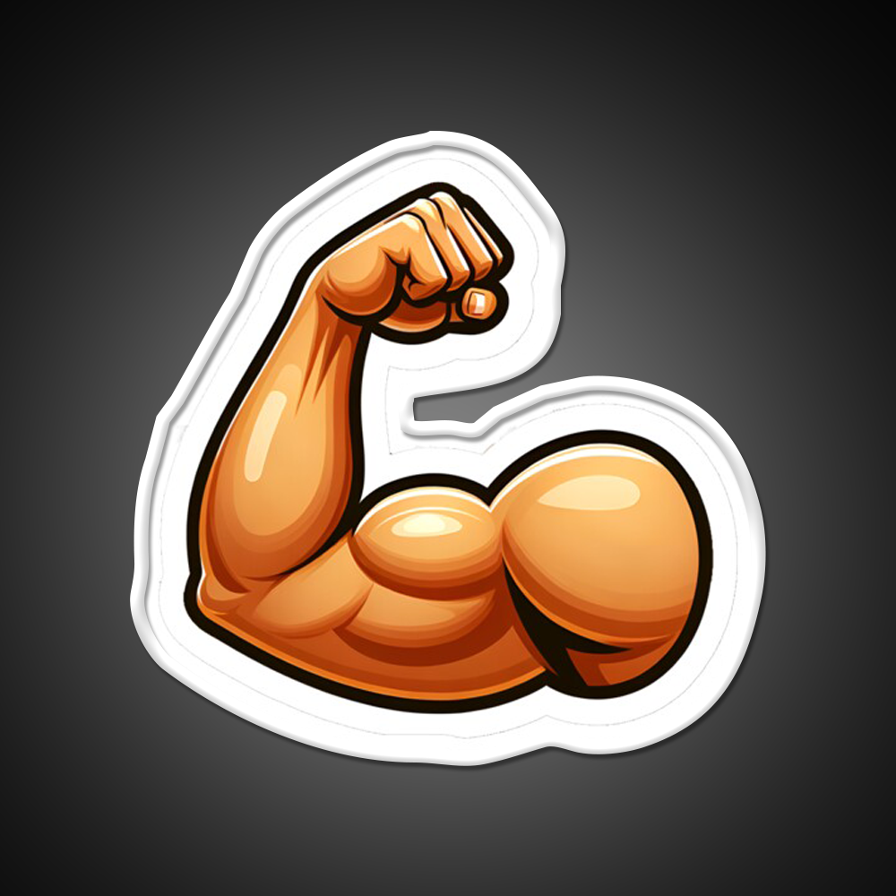 Bodybuilding Bicep Emoji Gym Fitness Led Neon Sign Rgb Color