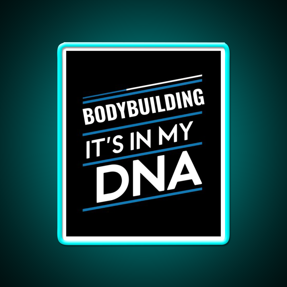 Bodybuilding Its In My Dna Gym Fitness Led Neon Sign Rgb Color - Size and dimension reference