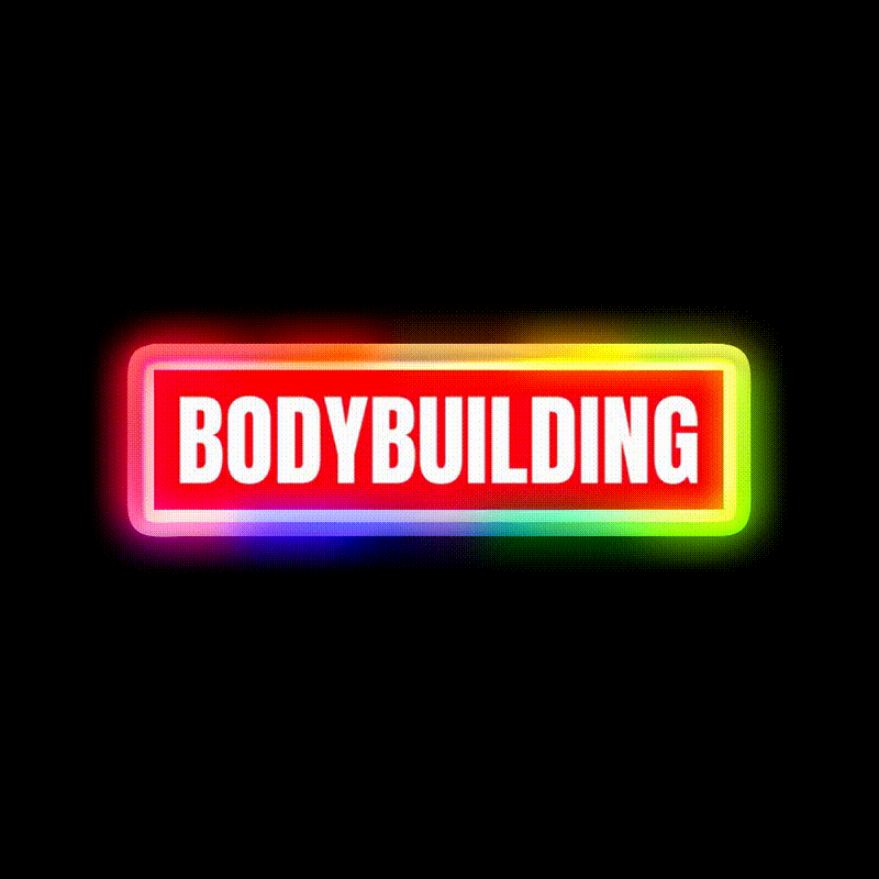 Bodybuilding Red Logo Gym Fitness Led Neon Sign Rgb Color