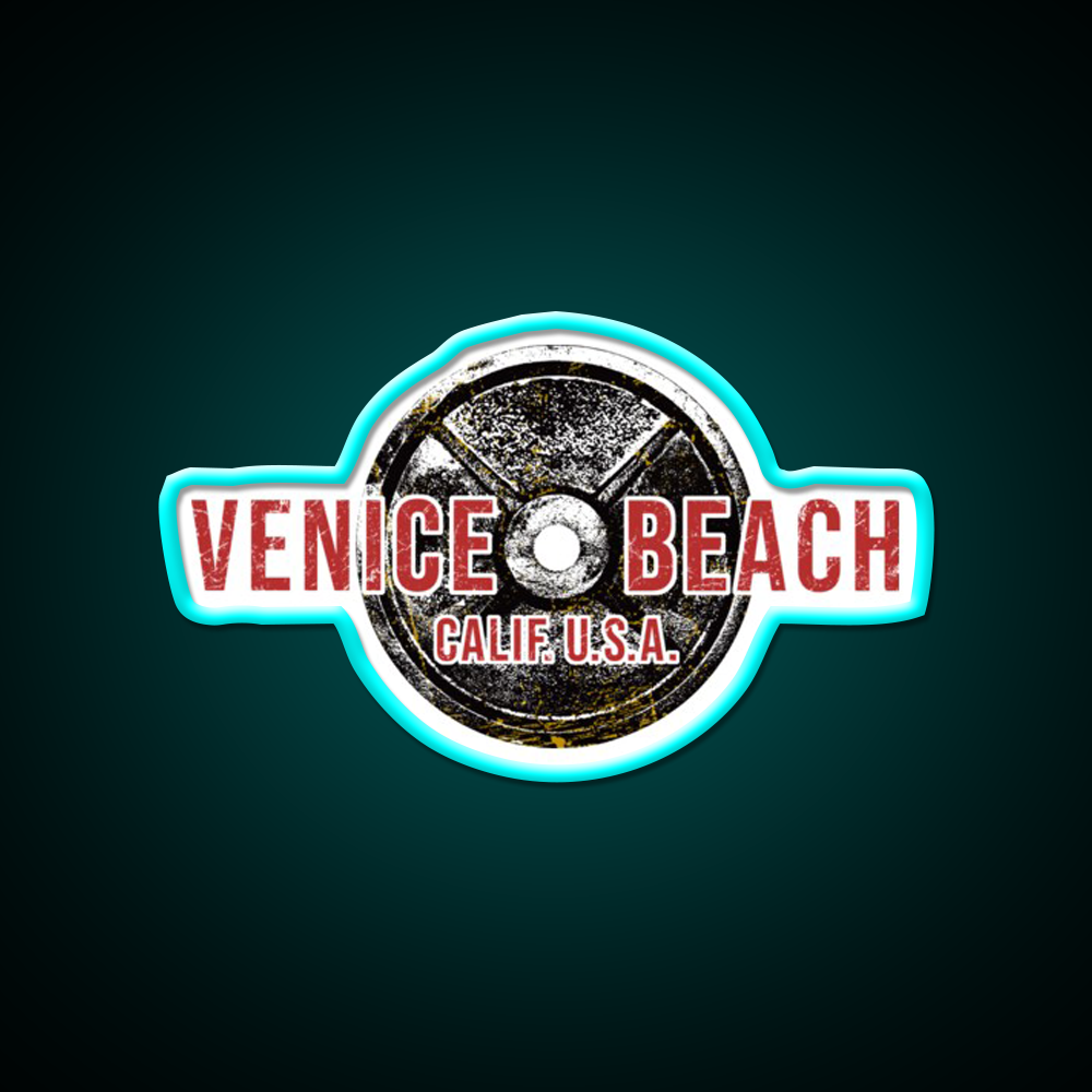 Bodybuilding Venice Beach California Gym Fitness Led Neon Sign Rgb Color