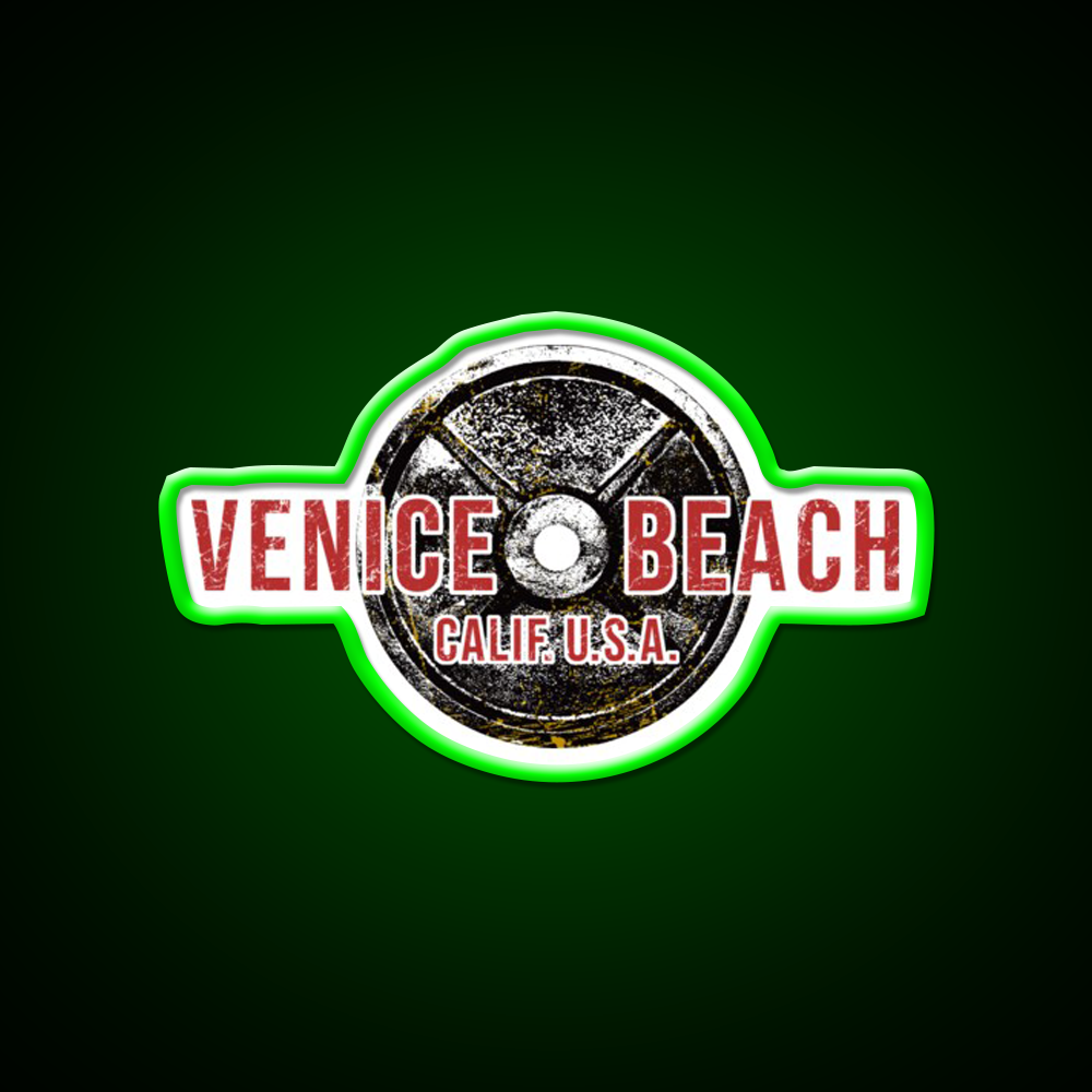 Bodybuilding Venice Beach California Gym Fitness Led Neon Sign Rgb Color