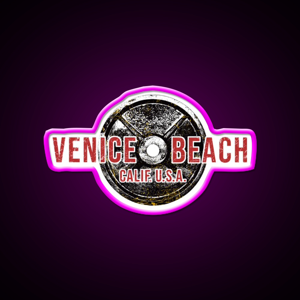 Bodybuilding Venice Beach California Gym Fitness Led Neon Sign Rgb Color
