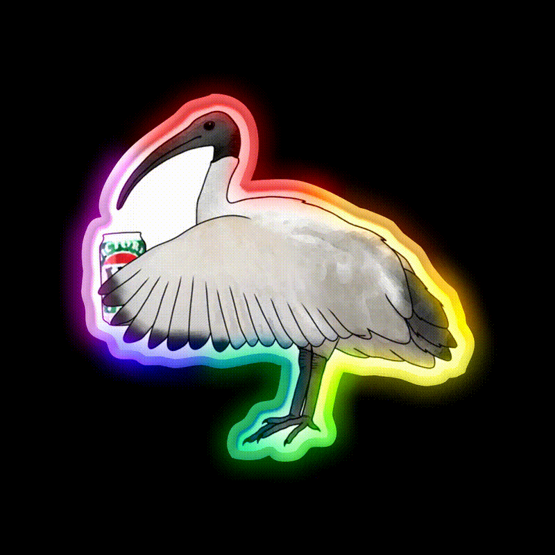 Bogan Bin Chicken Beer Bar Decor Led Neon Sign Rgb Color - LED neon sign close-up detail