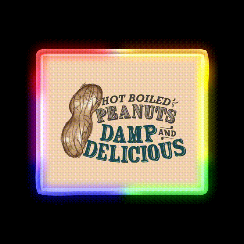 Boiled Peanuts Snack Food Led Neon Sign Rgb Color - LED neon sign close-up detail