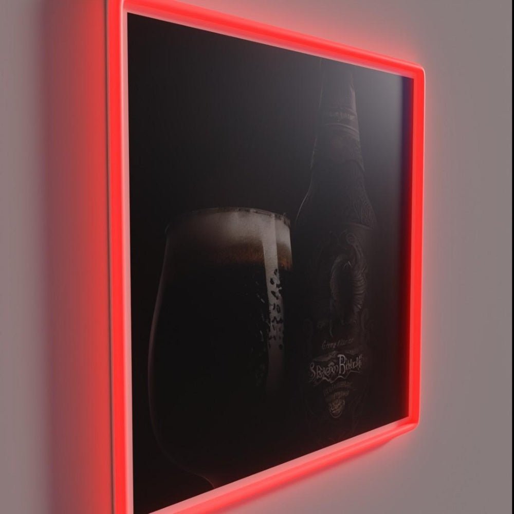 Bold Black Beer And Bottle Rgb Led Neon Sign - Shineneon