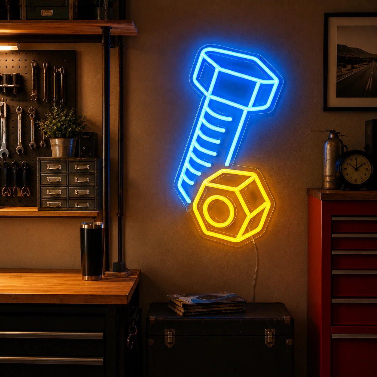 Bolt And Nut Neon Sign LED Neon Sign real lifestyle scene