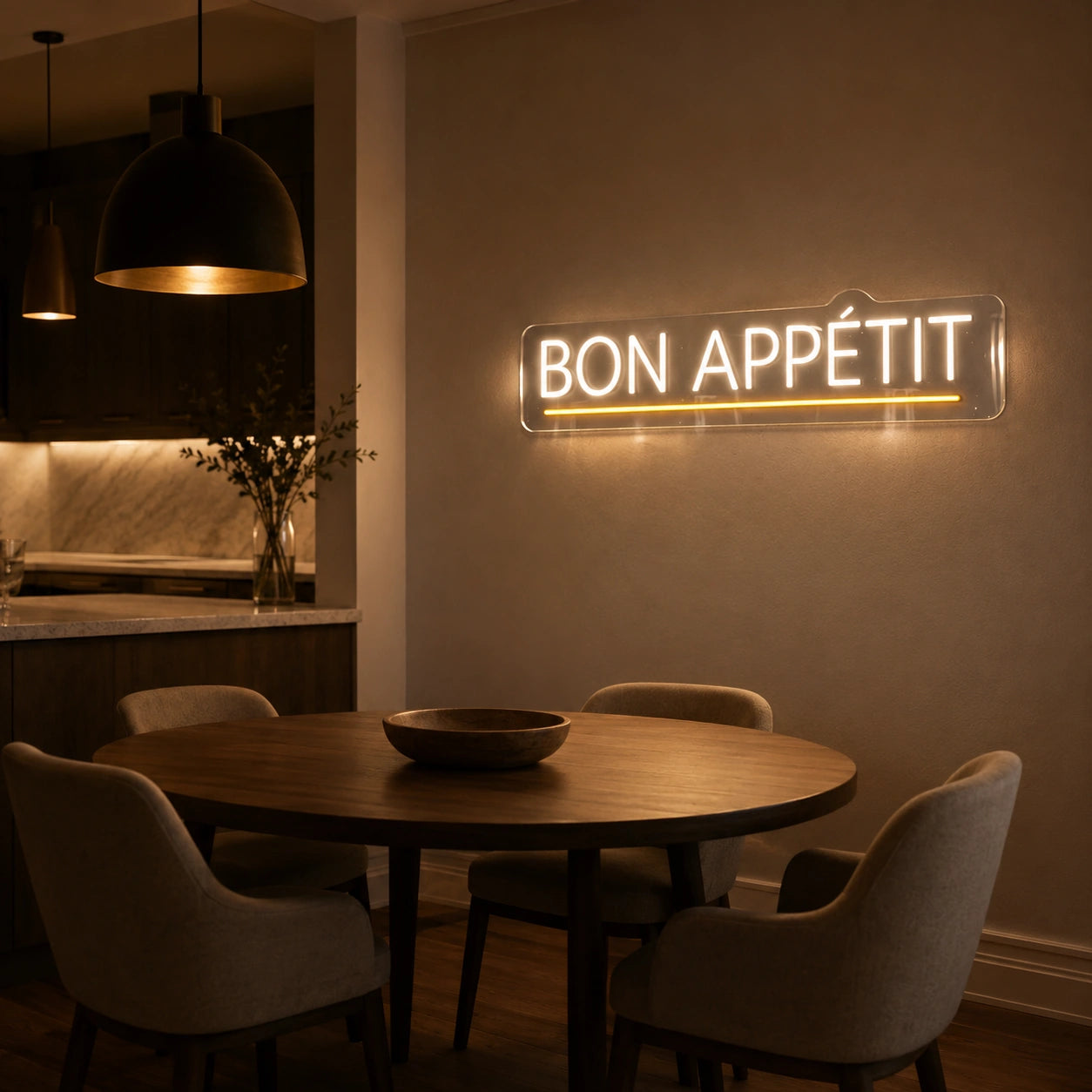 Bon Appetit LED Neon Sign Man Cave Neon Sign real lifestyle scene