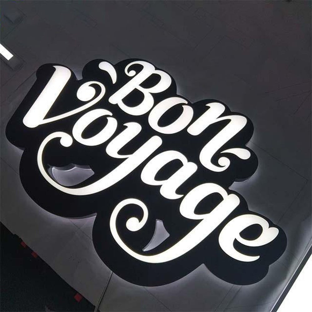 Bon Voyage 3D Front And Back Lit Letters Metal Led Sign - Shineneon