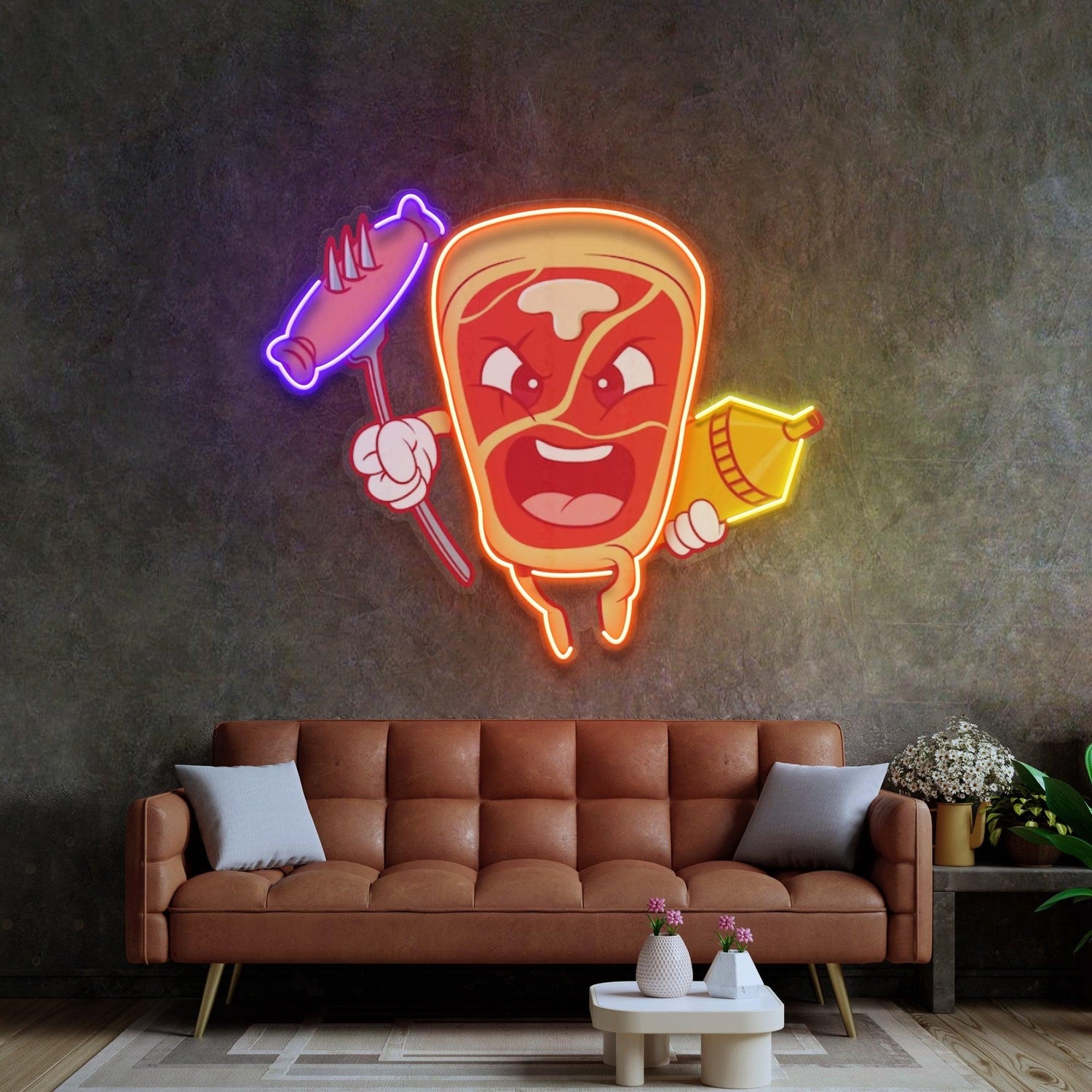 Bone Steak Uv Printed Led Neon Sign Light Pop Art | Shineneon