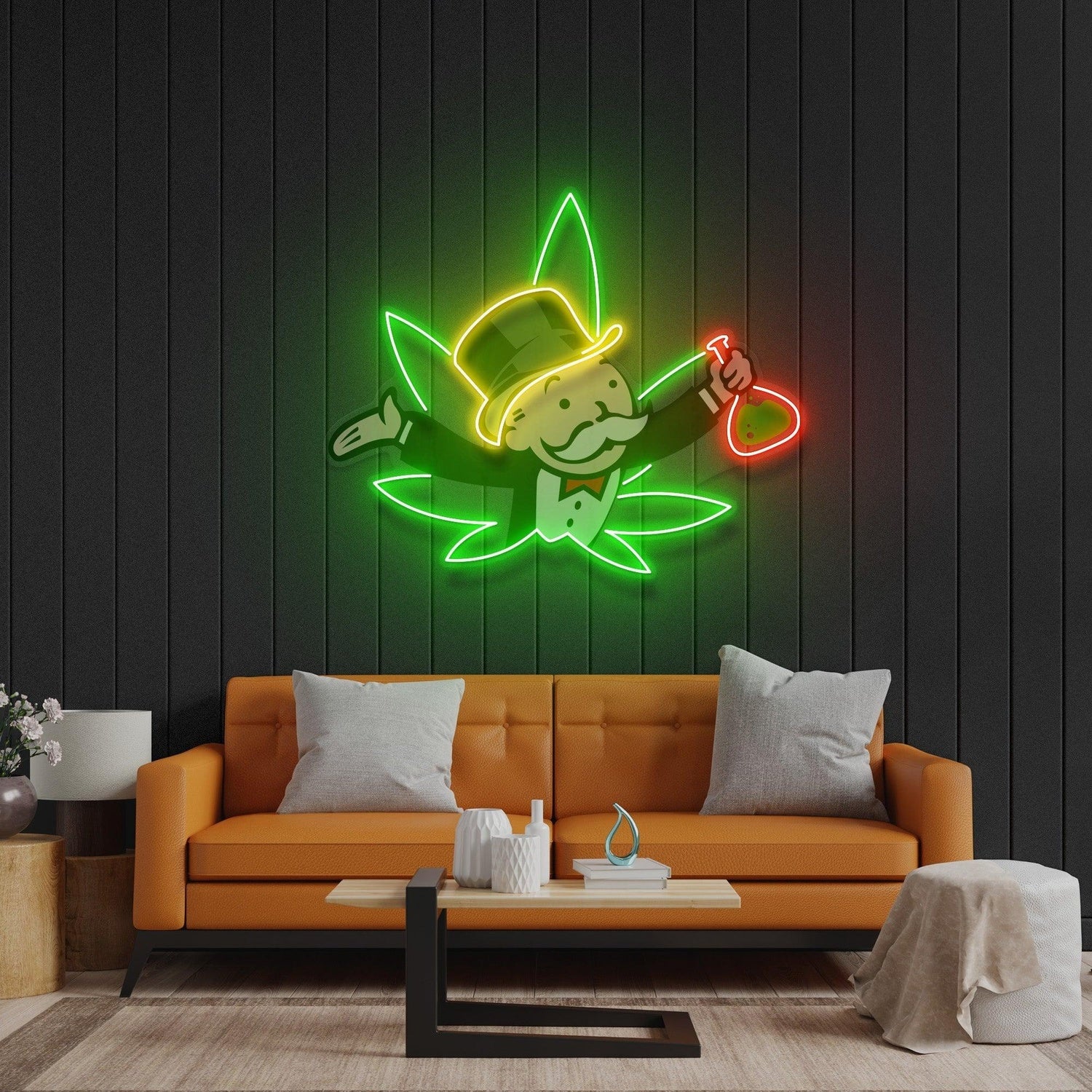 Bongopoly Cartoon Character Uv Printed Led Neon Sign Artwork For Study Room Decor | Shineneon