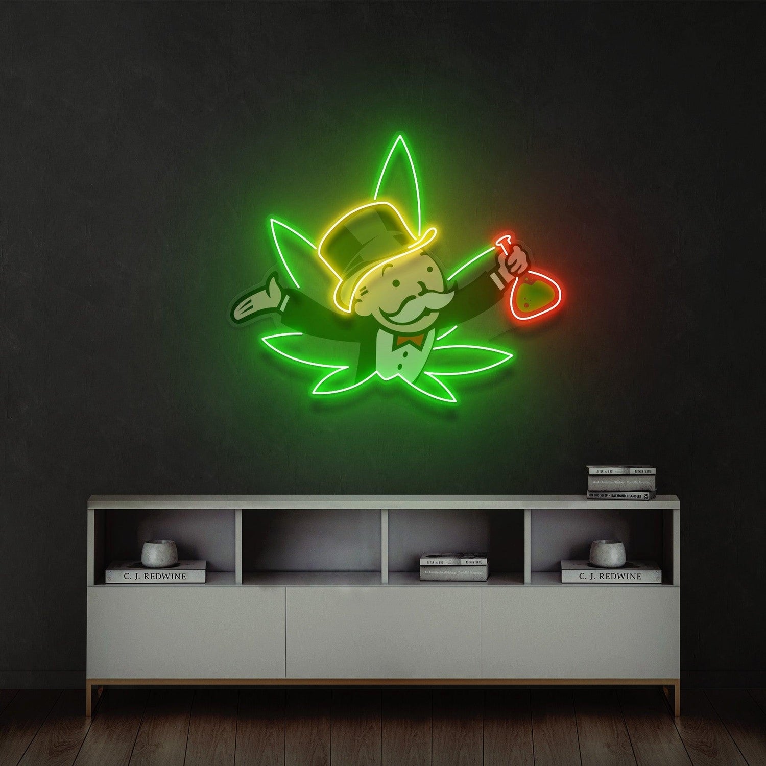Bongopoly Cartoon Character Uv Printed Led Neon Sign Artwork For Study Room Decor | Shineneon