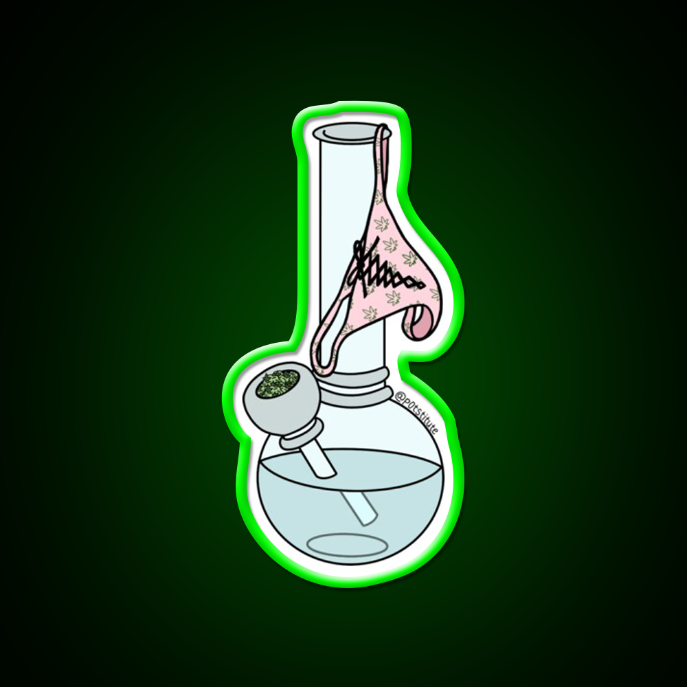 Bongs Thongs Stoner Art Hemp Inspired Green Leaf Led Neon Sign Rgb Color