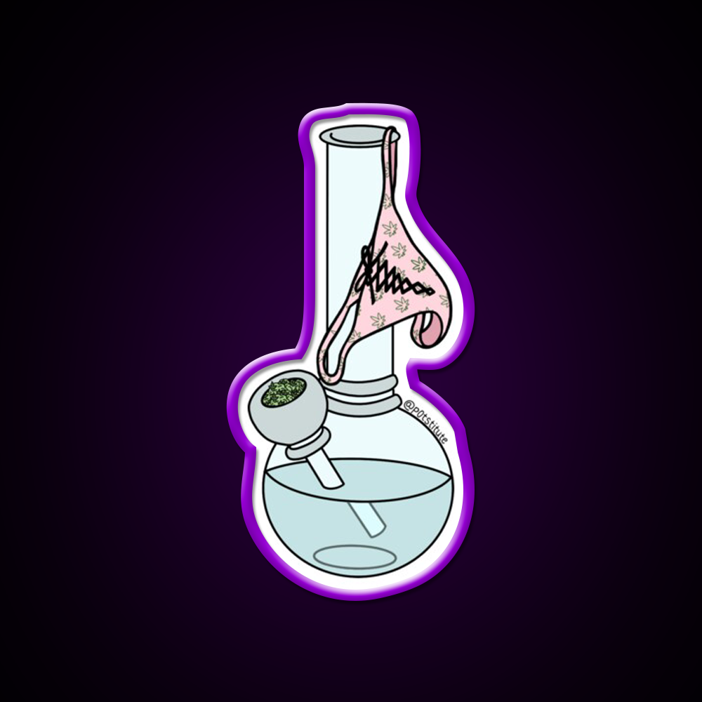 Bongs Thongs Stoner Art Hemp Inspired Green Leaf Led Neon Sign Rgb Color