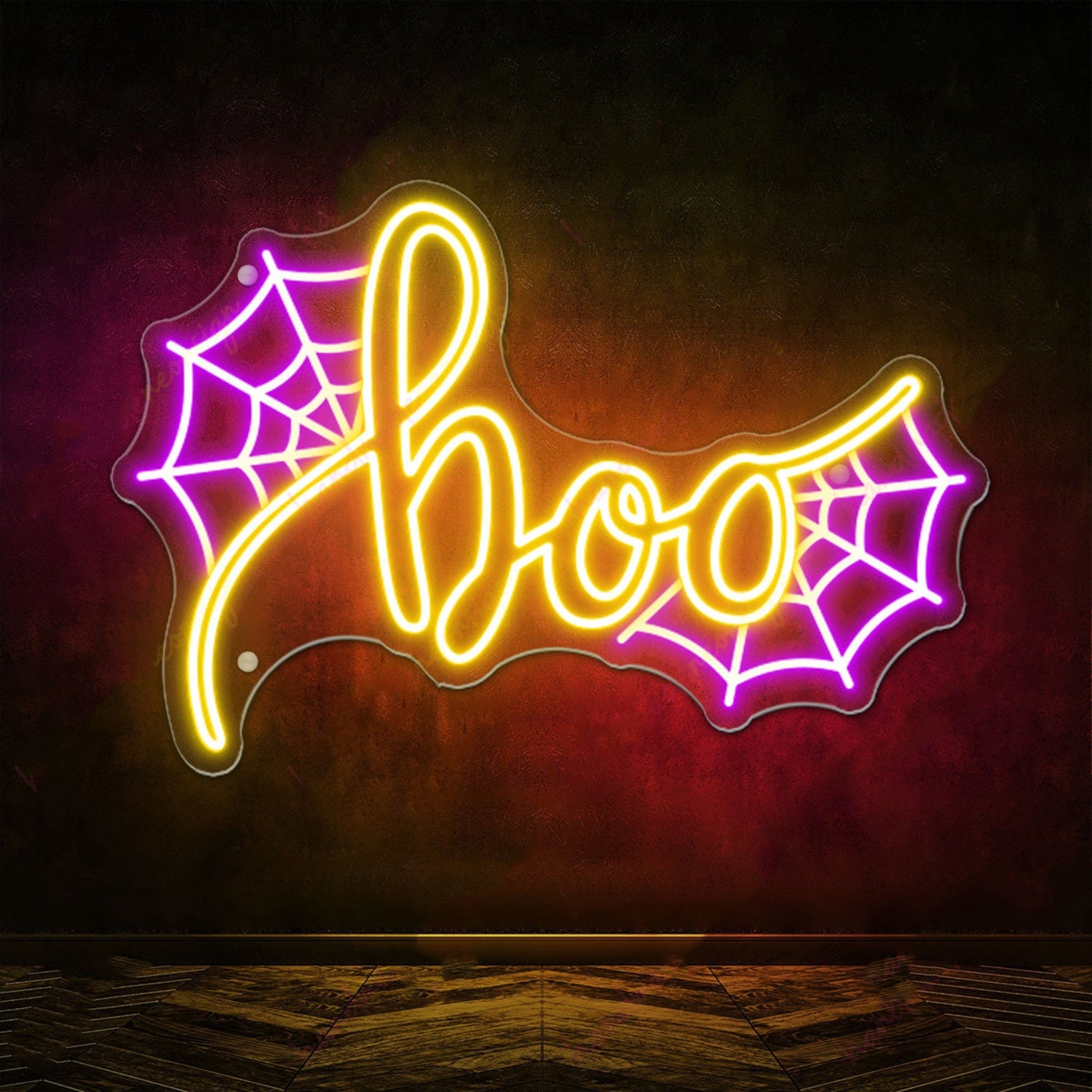 Boo Spider Web Neon Sign Halloween Neon Sign | Shineneon