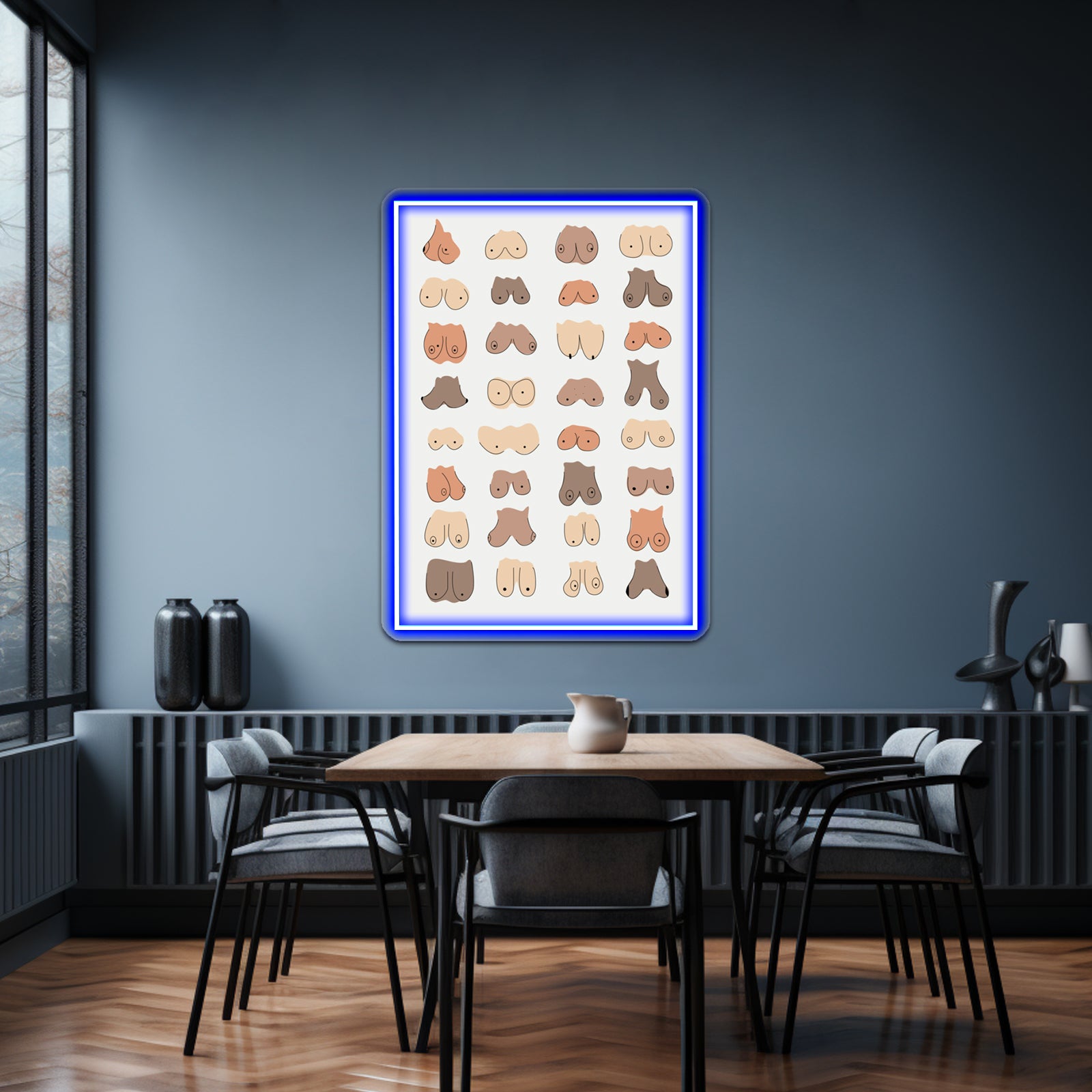 Boobs Come In All Shapes And Sizes Colourful Wall Artwork Neon Signs | Shineneon