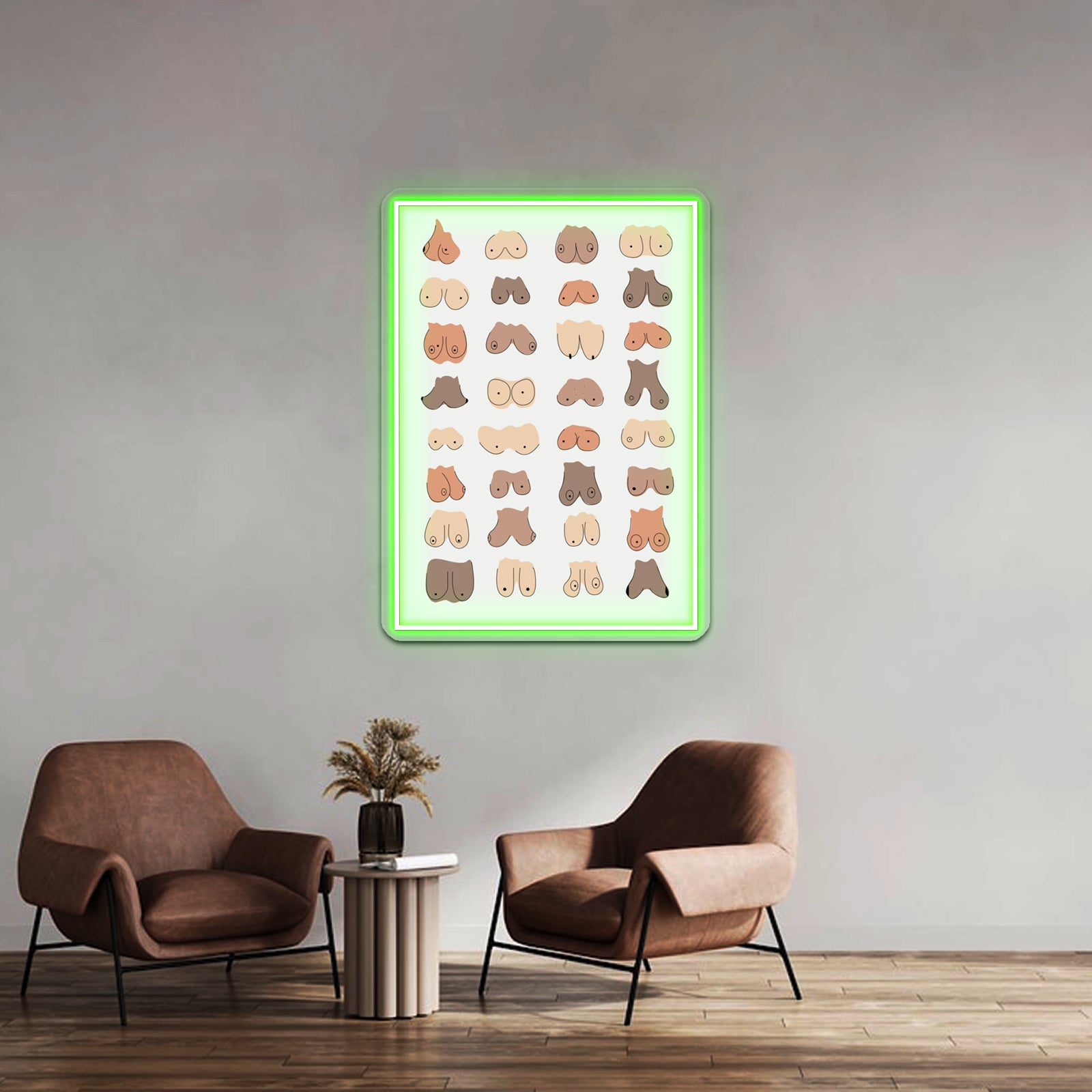 Boobs Come In All Shapes And Sizes Colourful Wall Artwork Neon Signs | Shineneon